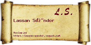 Lassan Sándor névjegykártya