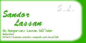 sandor lassan business card